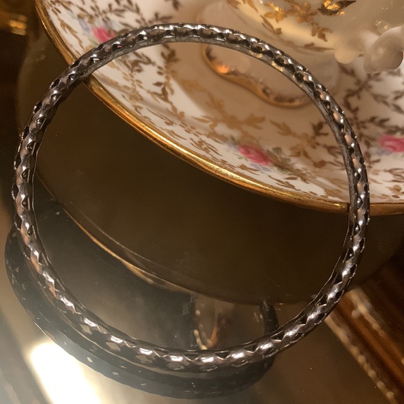 Hematite Black Bangle Bracelet - Picture 2 of 4